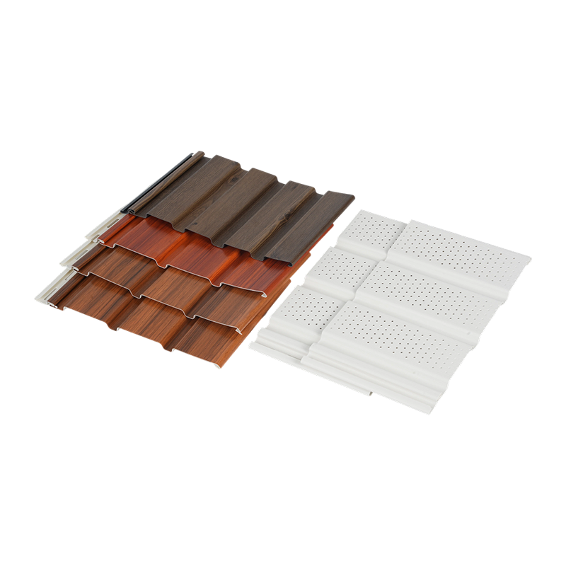 Grán Adhmaid Painéal Soffit PVC Eave Soladach & Vented